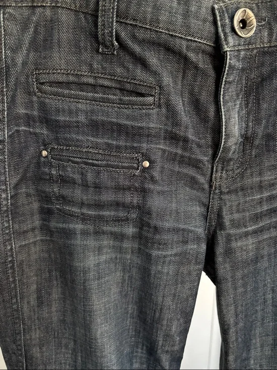 Level 99 Flare Jeans Size 27 Dark Wash Mid Rise Boho - Picture 4 of 7